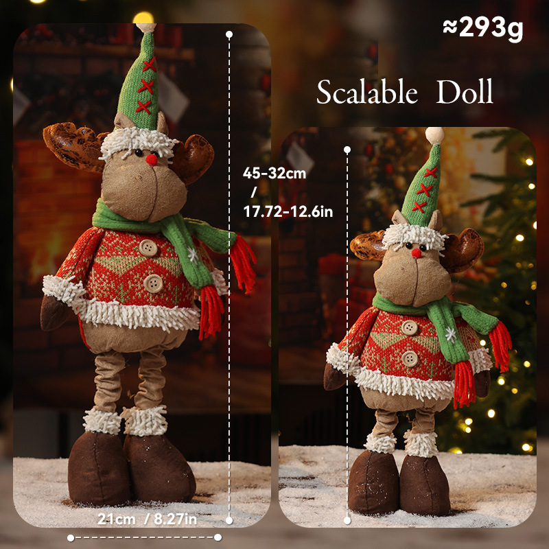 Christmas Stretchy Creative Dolls, Knit-Style Santa Claus, Snowman Reindeer Figurines Holiday Decoration — image 9
