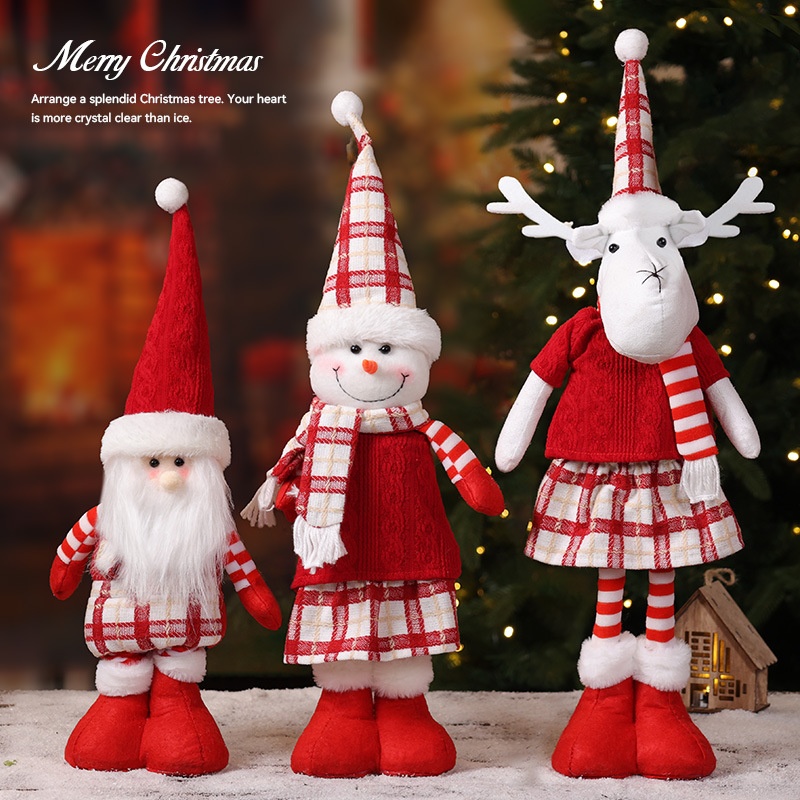 Christmas Stretchy Creative Dolls, Knit-Style Santa Claus, Snowman Reindeer Figurines Holiday Decoration — image 3