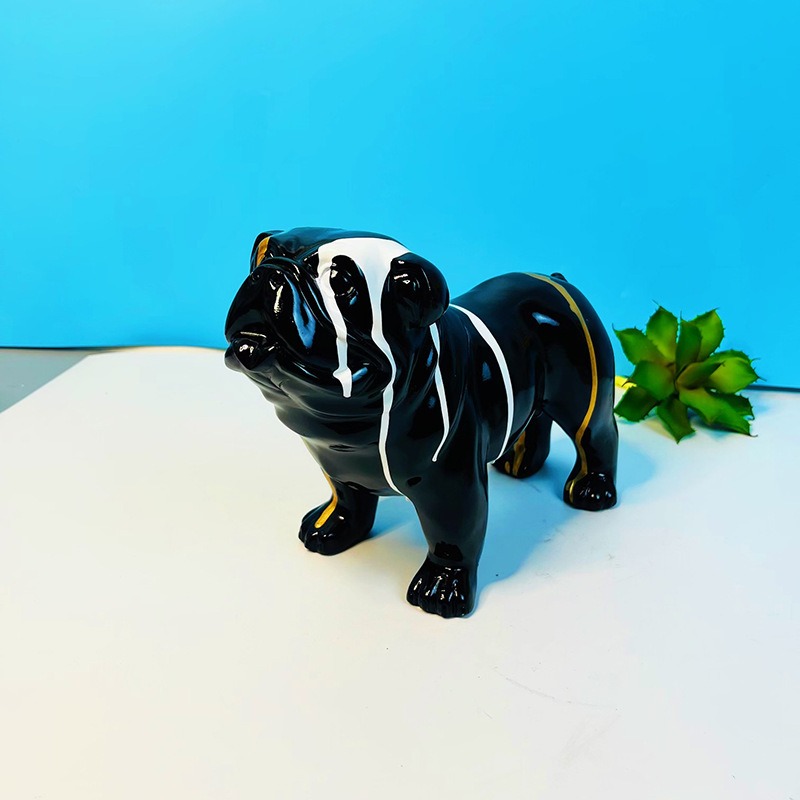 Creative walking method dog fighting splashing color resin handicraft ornaments — image 5