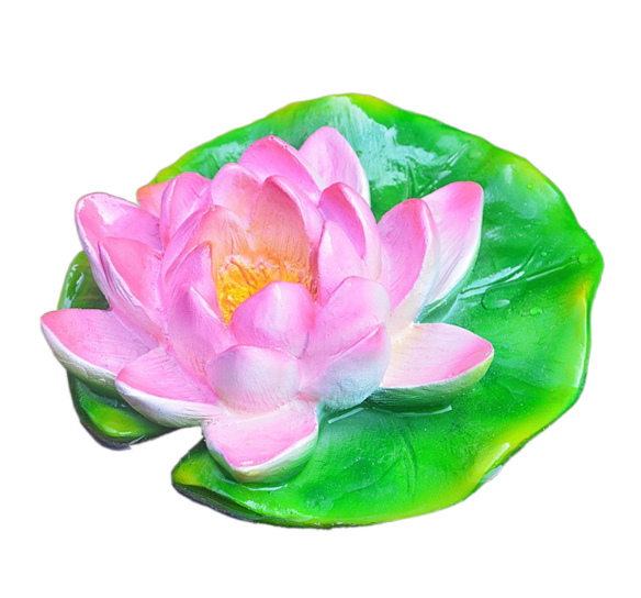 A rowing rabbit resin ornament floating on the water surface — image 4
