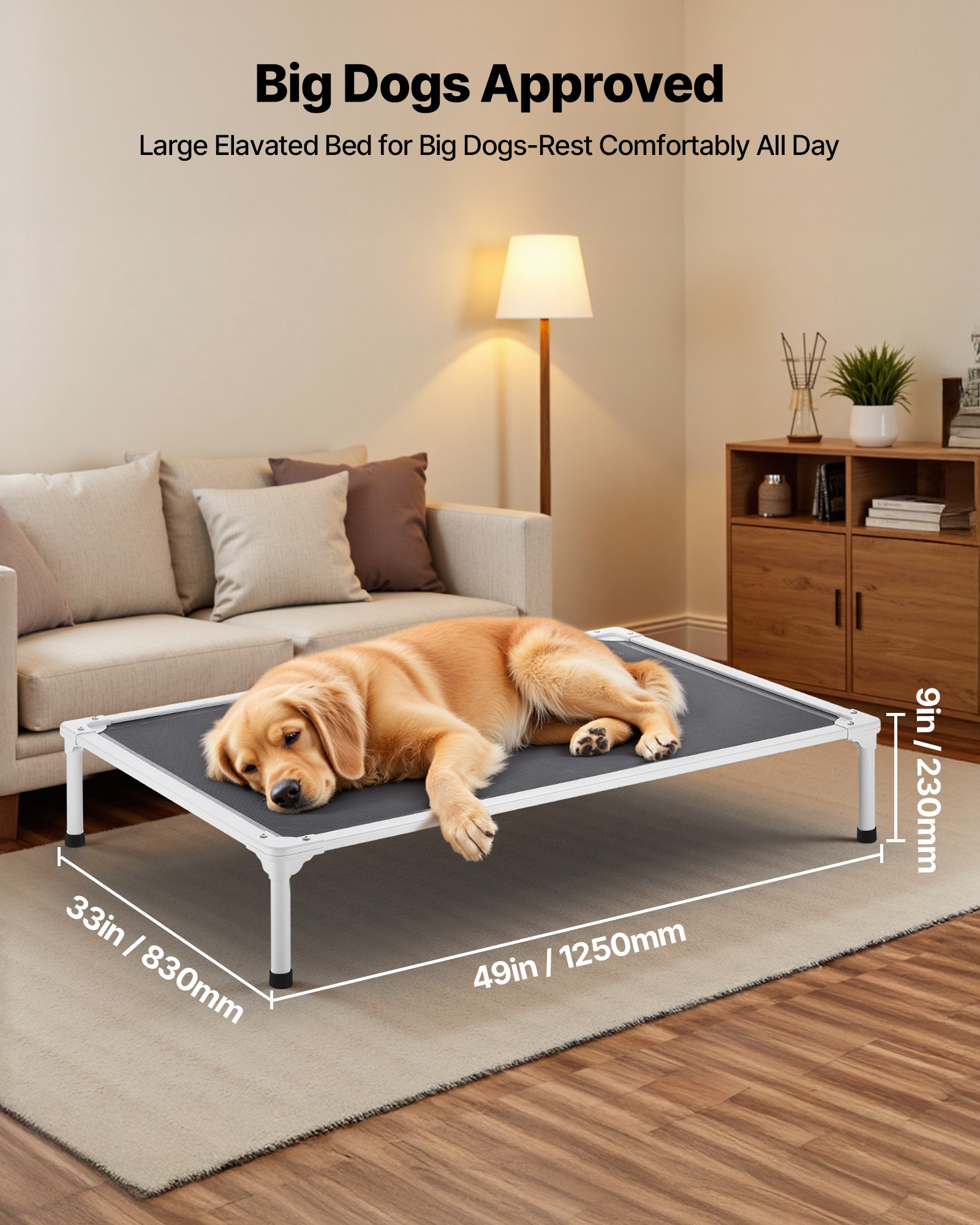 Cama Elevada para Perros Grandes - Cuna Portátil con Malla Teslin XL — imagen 5