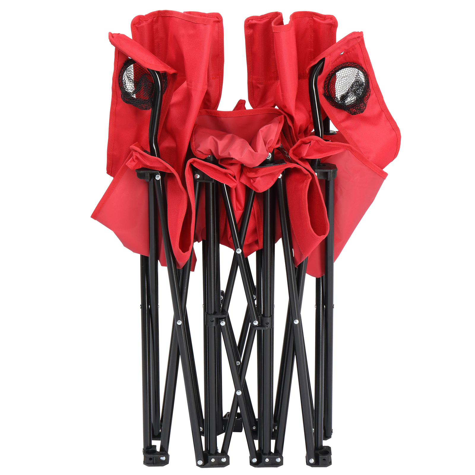 Silla de Pesca Roja con Soporte de Hierro, Malla Oxford y Paraguas Solar 85kg — imagen 1