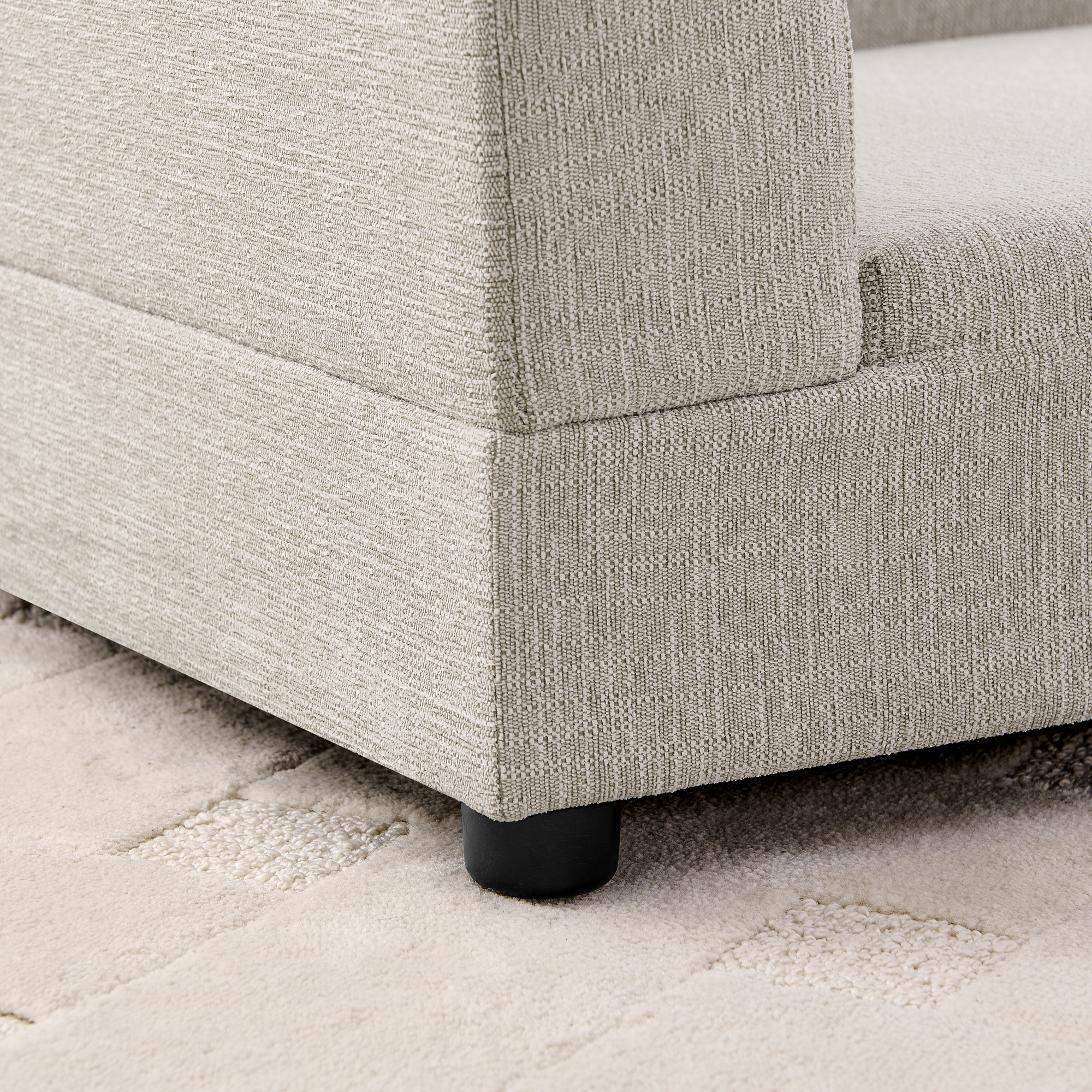 Sofá para Perros Grandes y Medianos: Diseño Moderno Rectangular con Espaldar, Manijas y Almohadilla Suave - Beige 56.5"*26"*17" — imagen 4