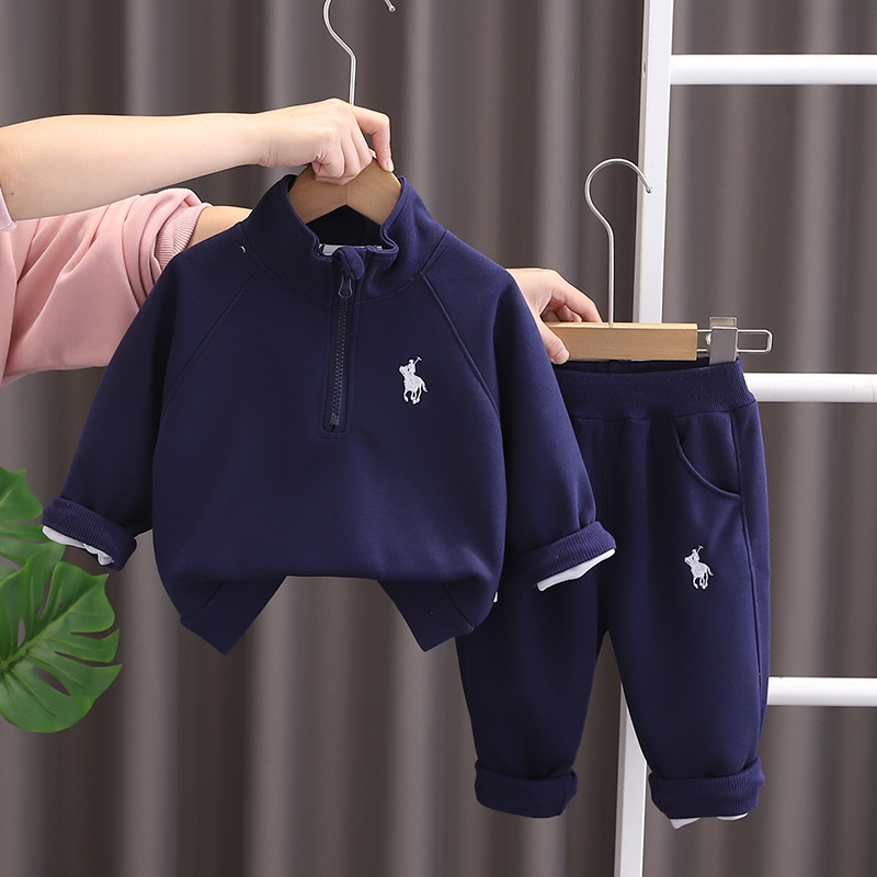Toddler Boys Girls Letter Horse Print Sweatshirt Two-Piece Set Spring Autumn — imagen 3