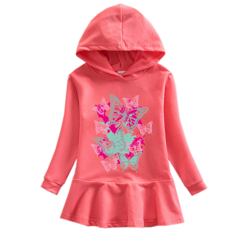 Girls' butterfly hooded sweatshirt dress — image 14