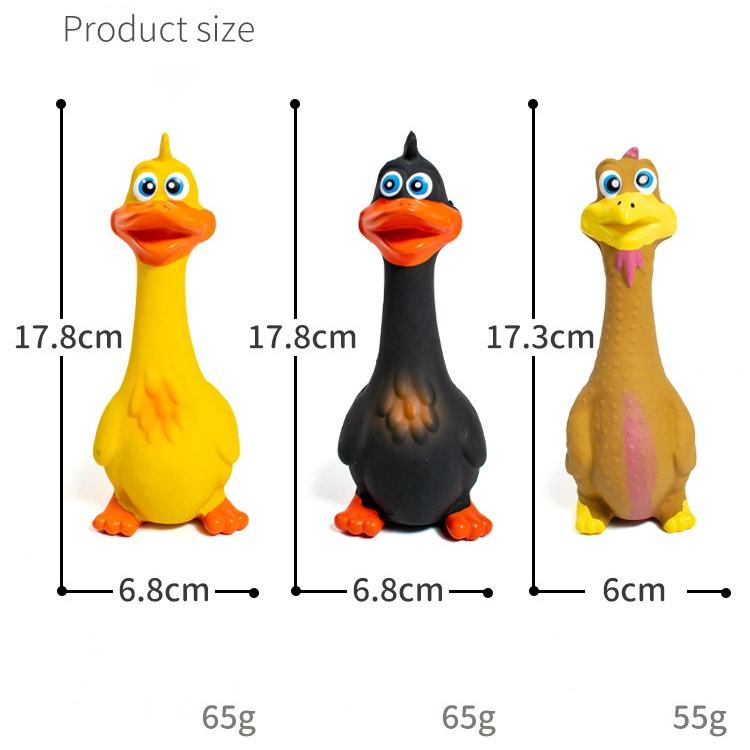 3 Piezas de Juguetes de Gallina Chillona de Látex, TPR Ecológico, Juguetes Interactivos para Morder y Jugar con Sonido para Perros — imagen 3
