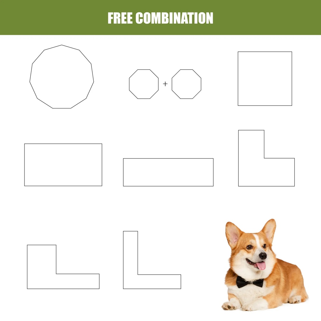 Cubo de Juego para Perros, 40 Pulgadas - 16 Paneles, Corral para Perros Grande/Medio/Pequeño con Puertas Reversibles para Caravana, Camping y Jardín — imagen 2