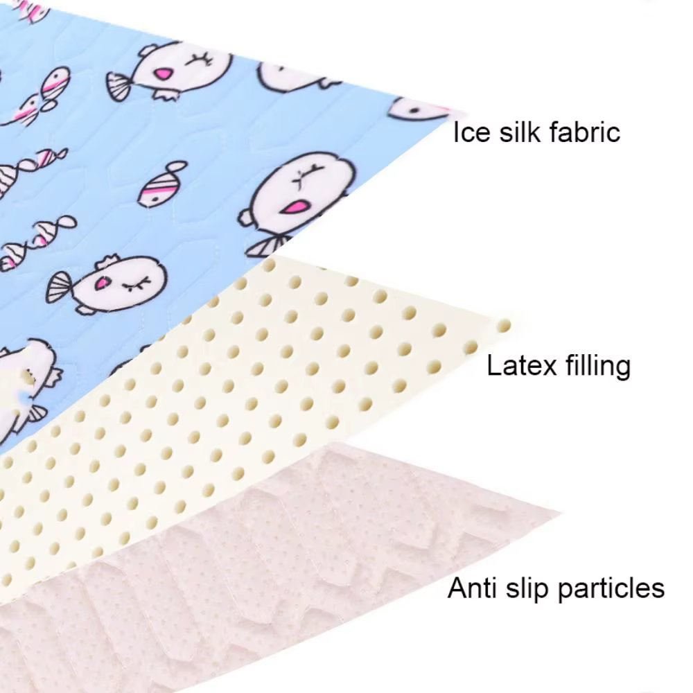 Pet Dog Bed Mats Cartoon Dog Cooling Mat Latex Cotton Non-slip Pet Ice Pad Soft Pet Cool Mat Bed Camping — image 4