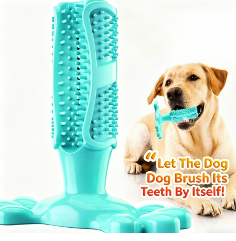 Pet Dog Toy Dental Brush Teeth Cleaning Elastic Rubber Chew Toy — image 4