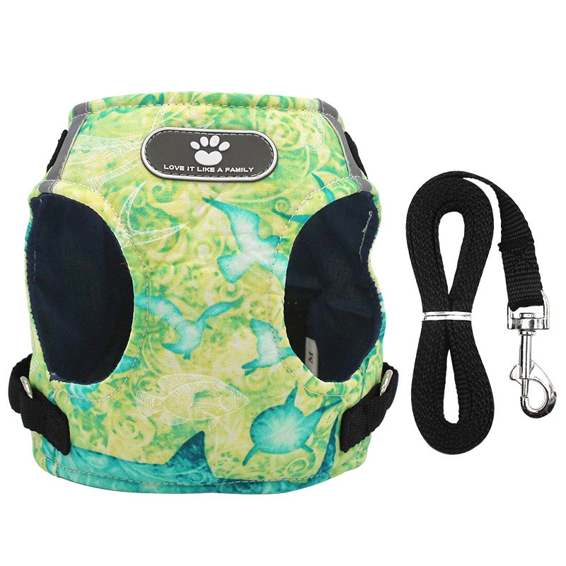 Winter Dog Harness Vest Collar with Leash Set Pet Walking Harness Adjustable Cat Led Reflective — image 10