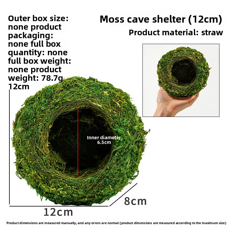 Cueva de Humedad para Reptiles – Refugio con Retención de Hidratación para Serpientes y Geckos Leopardos, Decoración de Terrario Natural de Musgo para Configuraciones Bioactivas — imagen 5