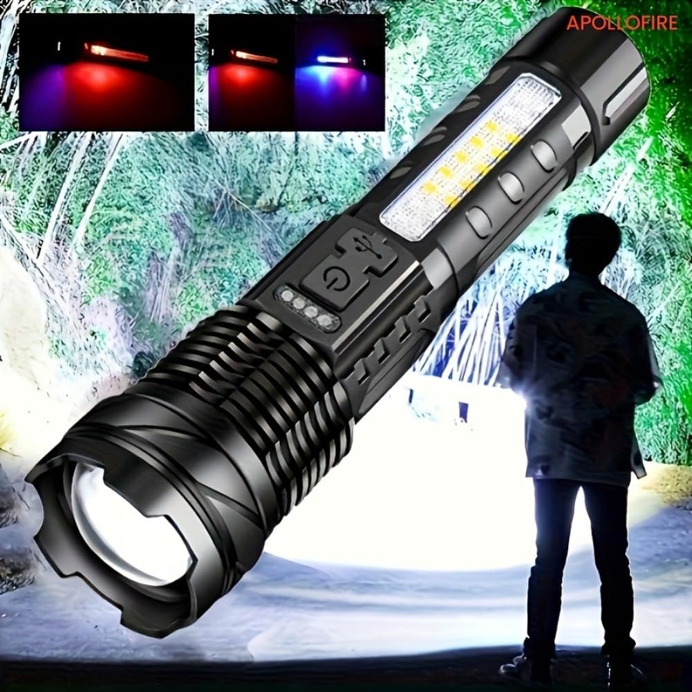 Lámpara LED de Alta Potencia Portátil con Recarga, Foco Ajustable y Resistente al Agua para Camping, Pesca, Caza, Escalada y Emergencias — imagen 4