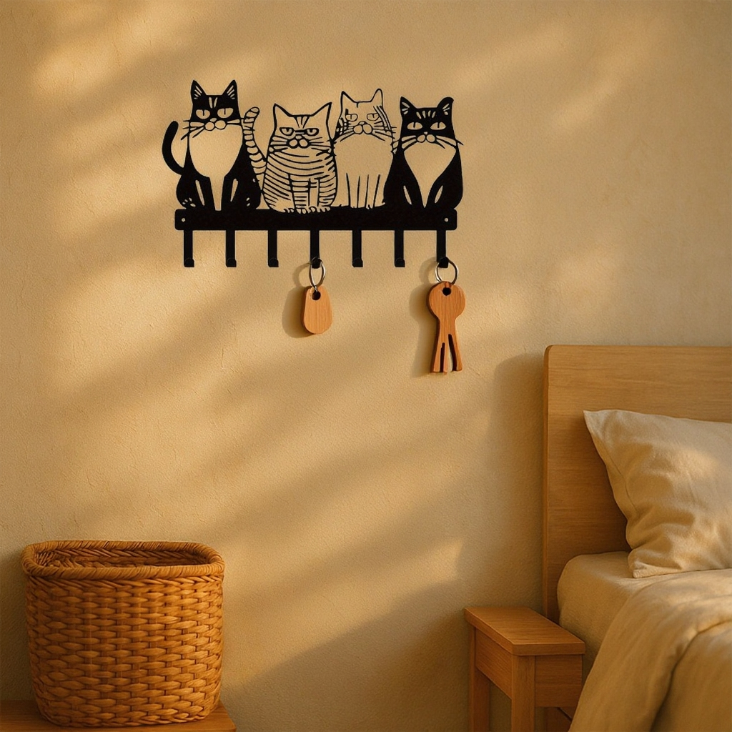 Set de Ganchos de Pared con Diseño de Gato - Decoración Tierna y Práctica Estilo Granja — imagen 3