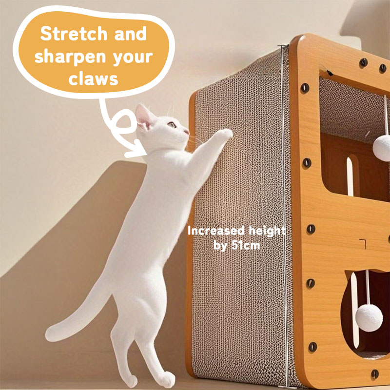 3-in-1 Cat House, Bed & Scratch Post - Multi-Layer Structure Made of Soft, Eco-Friendly Cardboard — image 6