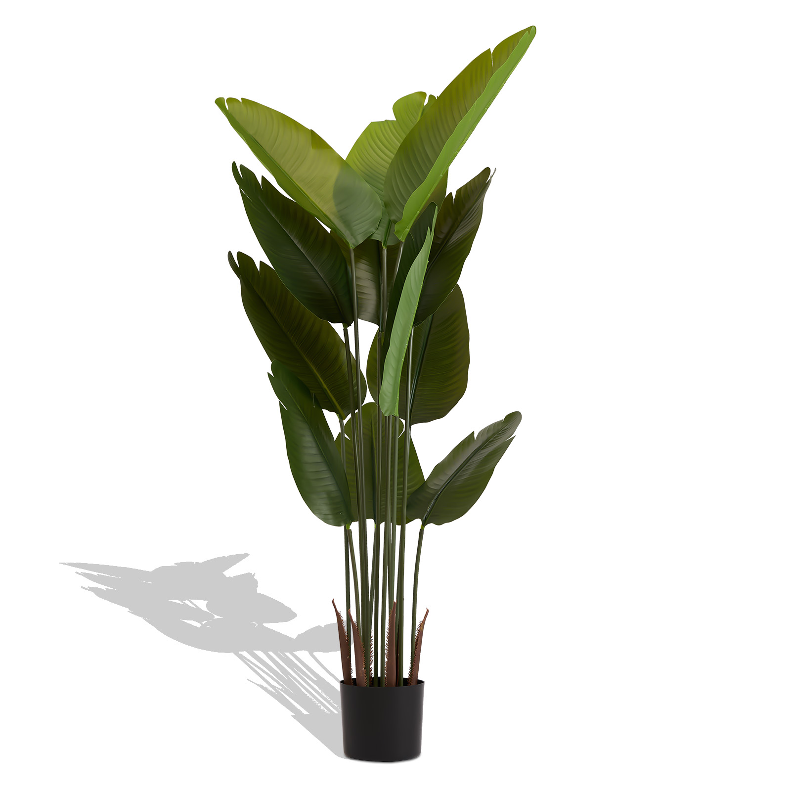 Artificial Bird of Paradise Plant, 5.2ft Tall Faux Tropical Palm Tree in Pot for Indoor or Outdoor Home, Office, or Garden Decoration, 2pcs/set — image 6