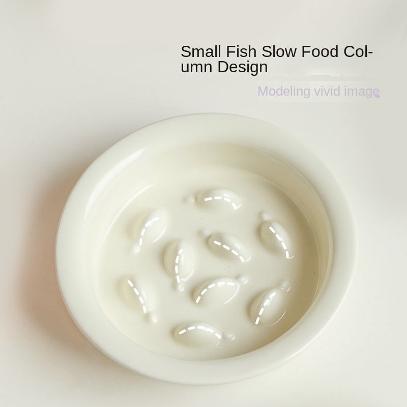 Ceramic Slow Feeding Elevated Cat Bowl Neck Support Cat Food Bowl Pet Ceramic Water Bowl for Cats and Dogs — image 5
