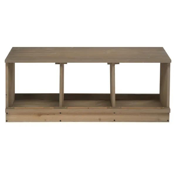 Cajas de Incubación para Pollos, Caja de Puesta en Madera para Gallinas y Patos, 3 Compartimentos Gris — imagen 2
