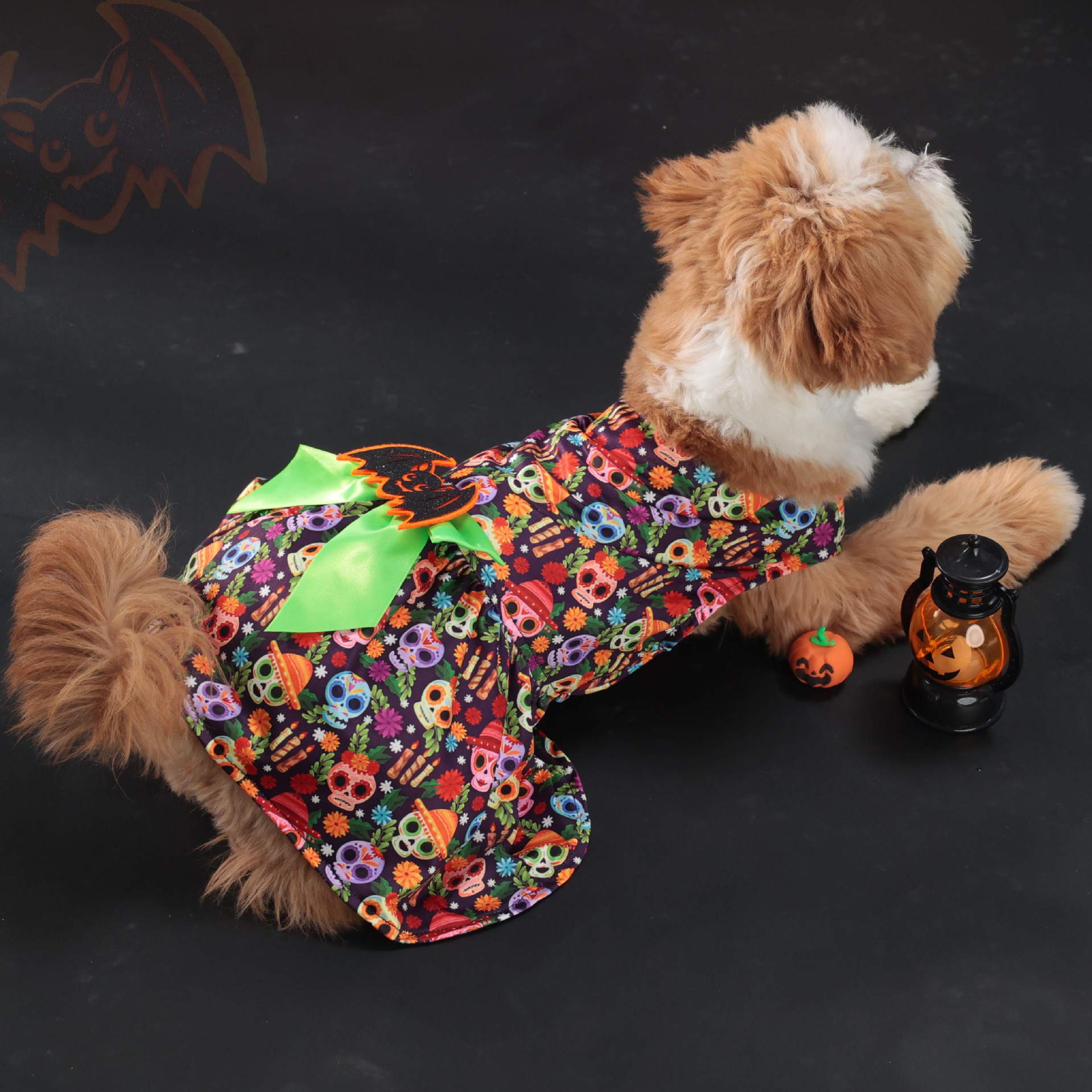 Halloween Pet Dog Costume Skull Bat Blood Drop Dress — image 4