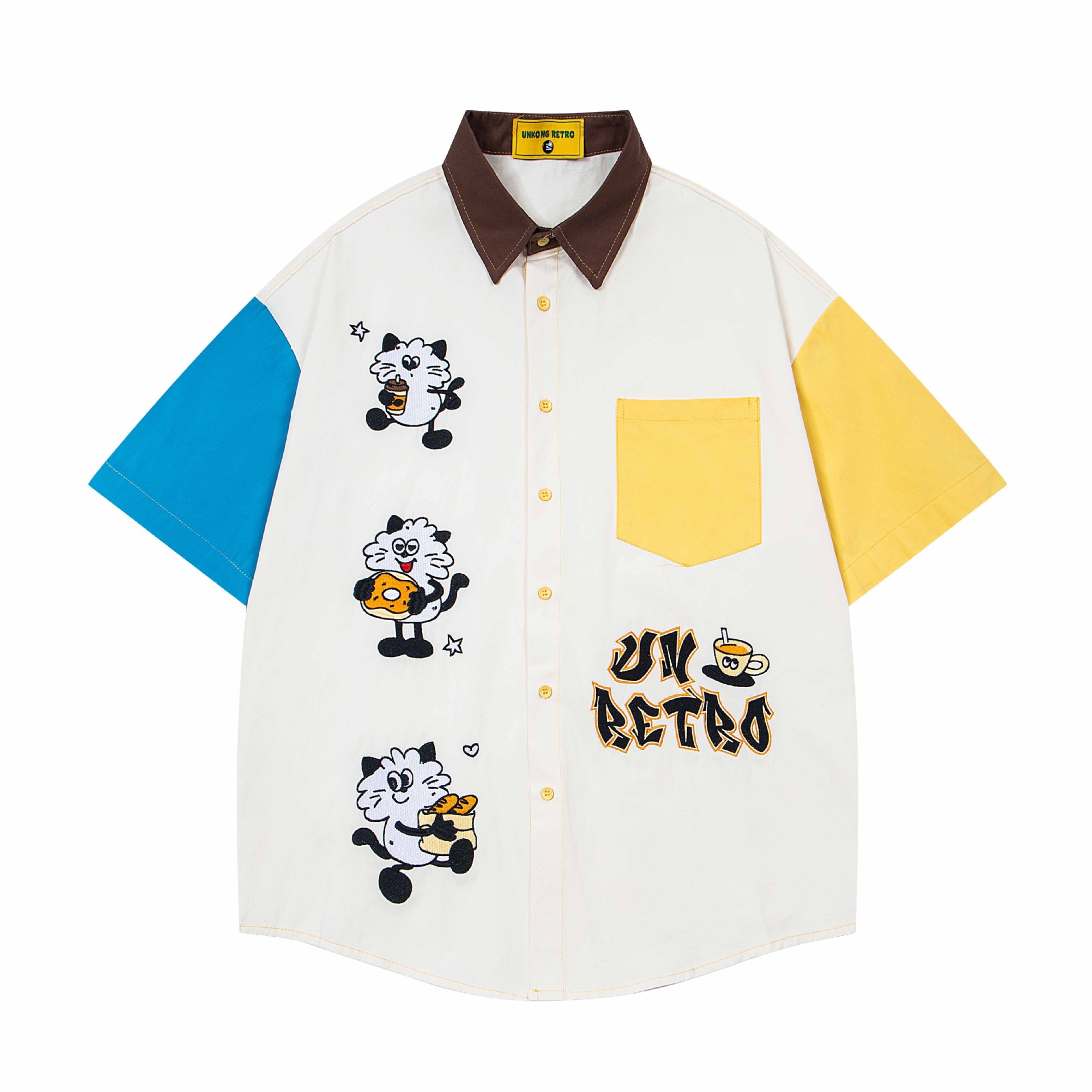 Cat Coffee Embroidered Short Sleeve — image 1