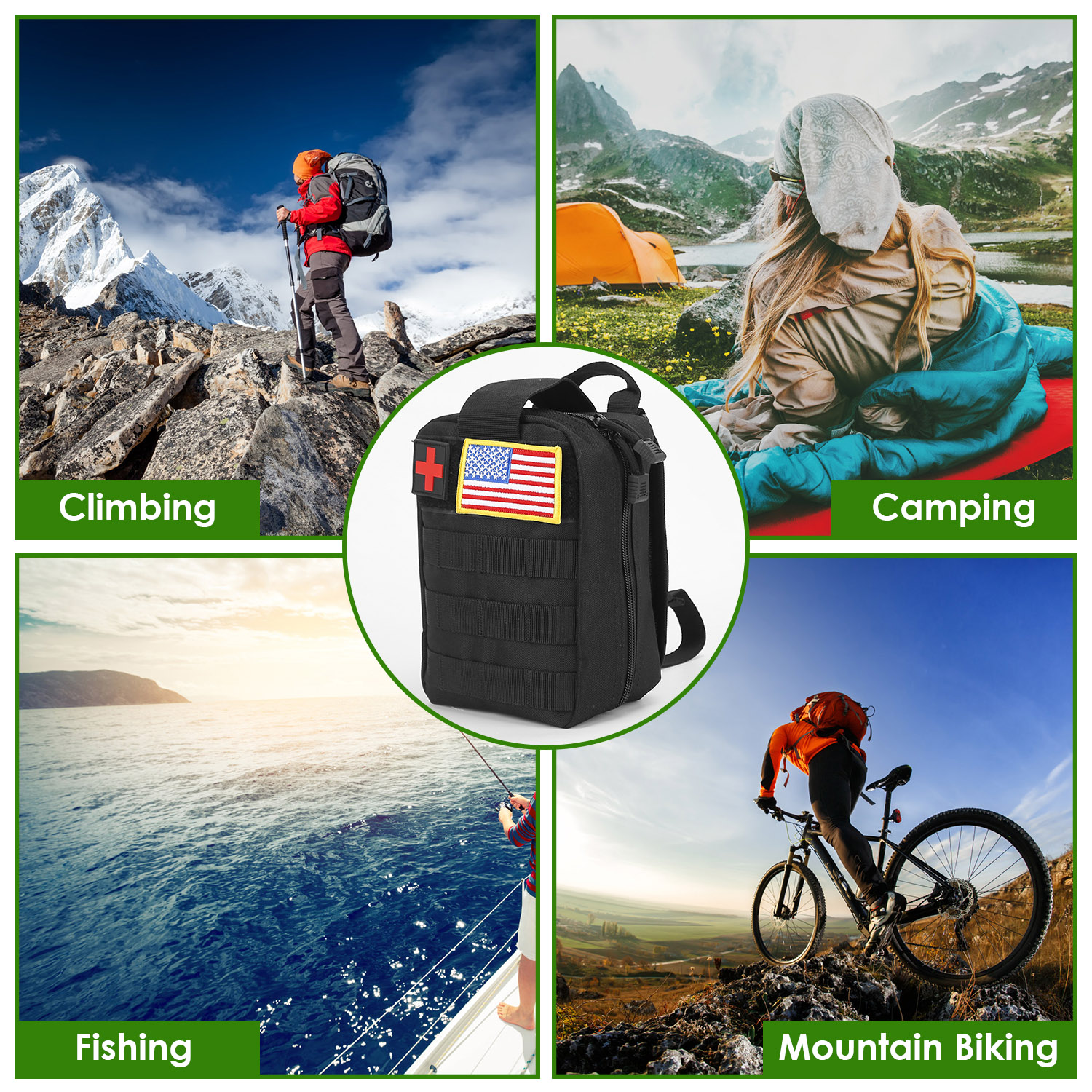 Kit de Supervivencia de Emergencia de 47 Piezas, Equipo EDC de Supervivencia, Herramientas y Suministros de Primeros Auxilios con Estuche para Senderismo, Caza, Desastres y Aventuras de Camping — imagen 5