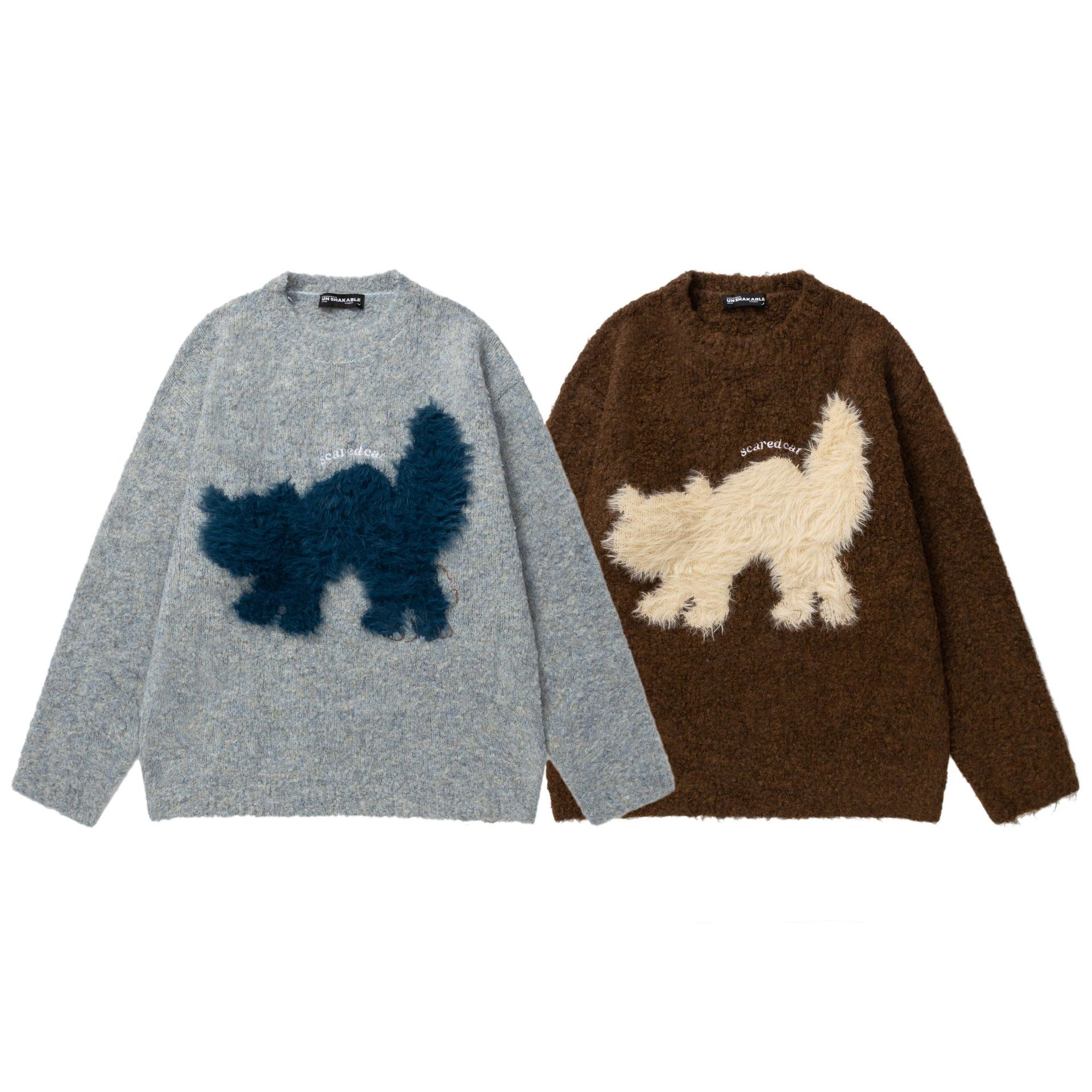 Plush cat jacquard sweater — image 6