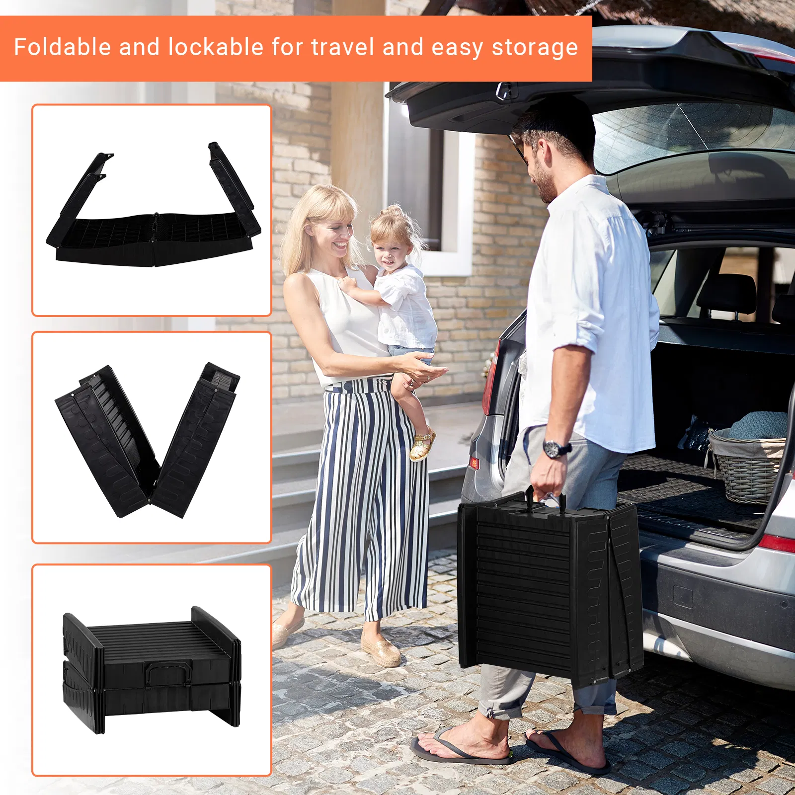 Nonslip Folding Dog Ramp, Tri-Fold Portable Lightweight Pet Ramp for Cars, Trucks and SUVs — image 6