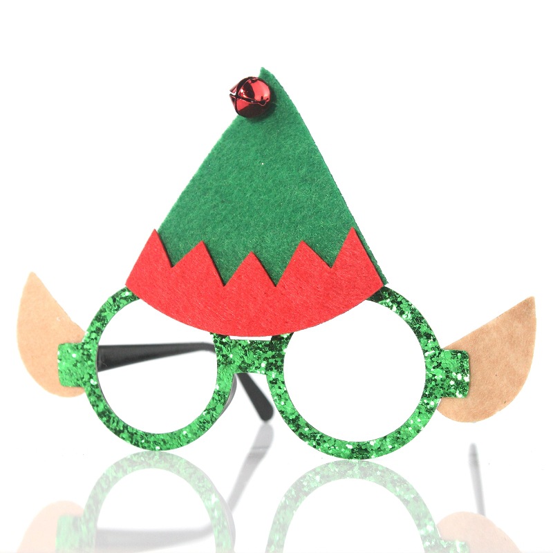 Christmas Glasses Christmas Party Decorative Articles Deer Horn Owl Red Nosed Christmas Ornament — image 2