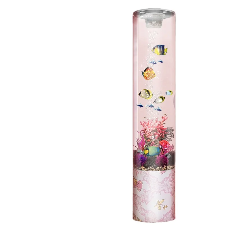 Cajón de televisión para sala de estar con tanque de peces vertical y estantería para acuarios grandes y medianos