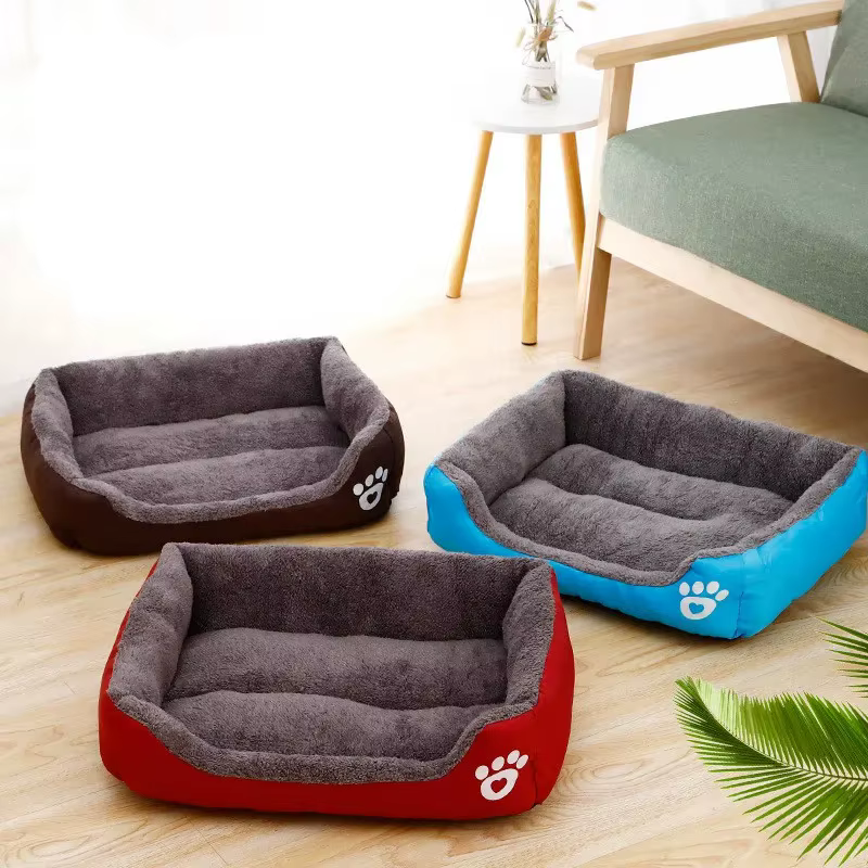 Pet Large Dog Bed Warm House Candy-colored Square Nest Pet Kennel For Small Medium Large Dogs Cat Puppy Plus Size Dog Baskets — image 3