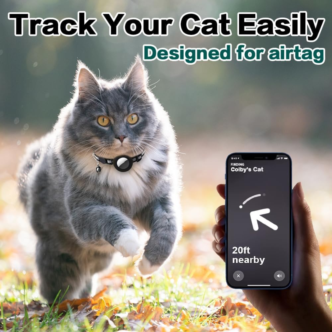 Collar de Gato con Ruptura Automática y AirTag Negro — imagen 4