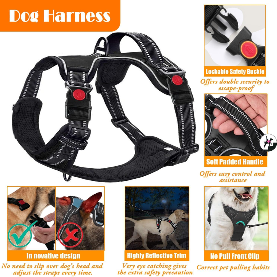 No Pull Dog Harness, Collar & Leash Set, Adjustable Pet Walking Set With Travel Accessories For Dogs — image 7