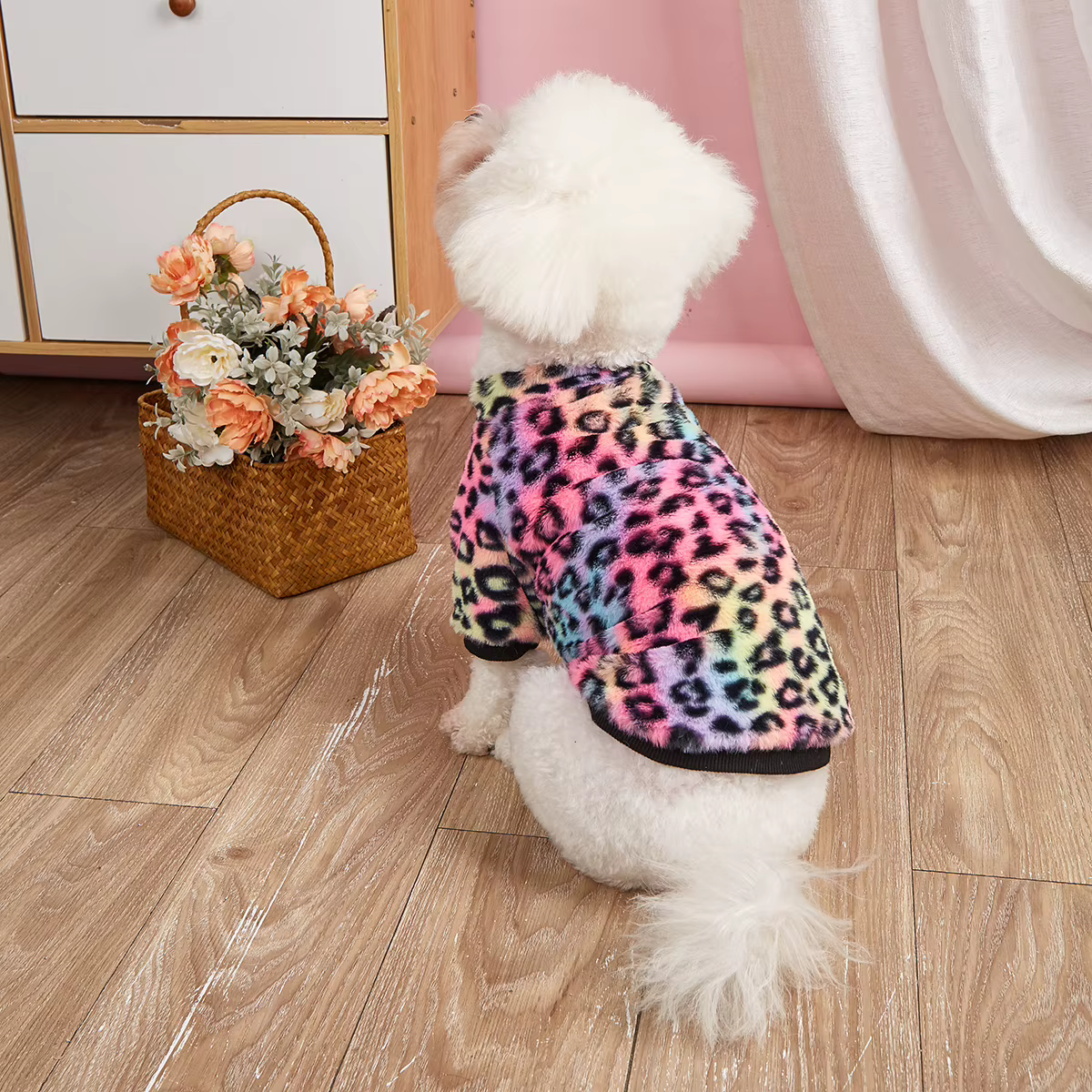 Ropa para Mascotas: Camisetas de Leopardos Coloridas para Perros y Gatos - Chaquetas de Pelo Fino para Otoño e Invierno — imagen 6