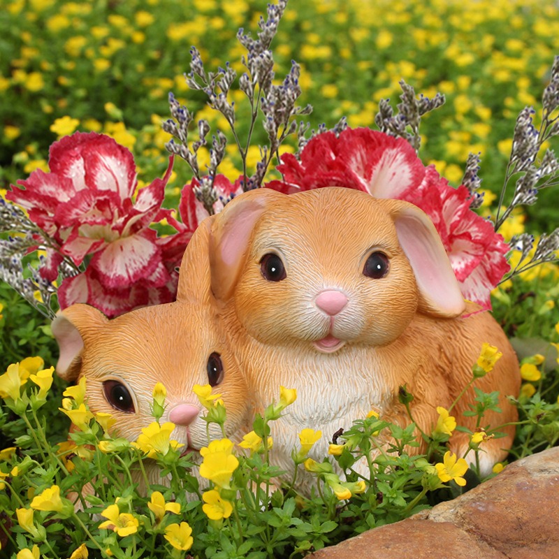 Rabbit flowerpot home gardening home tabletop decoration resin — image 3