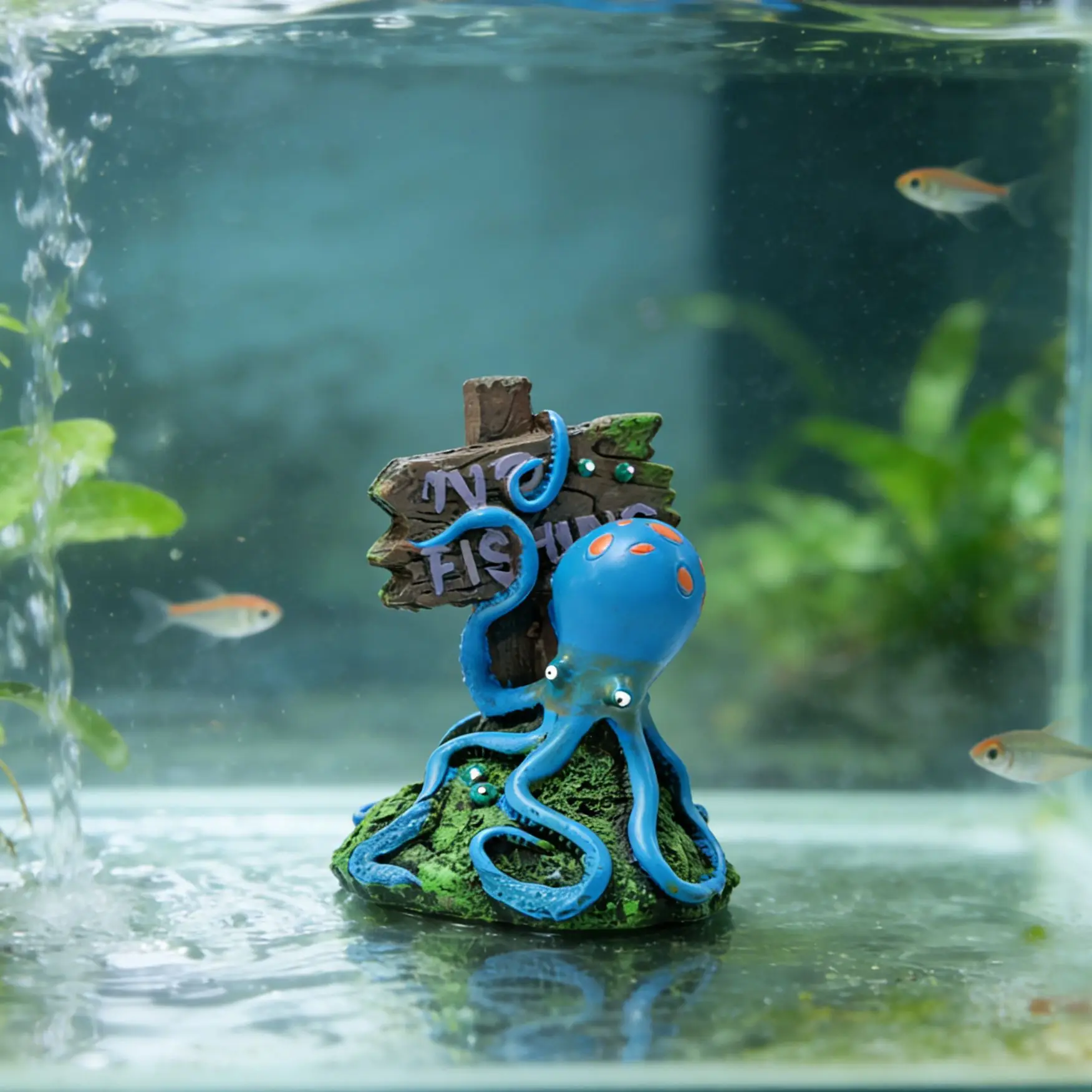 Cartoon Octopus Aquarium Decoration Ornament Creative Fish Tank Landscape Decor Cute Underwater Miniature Crafts — image 1