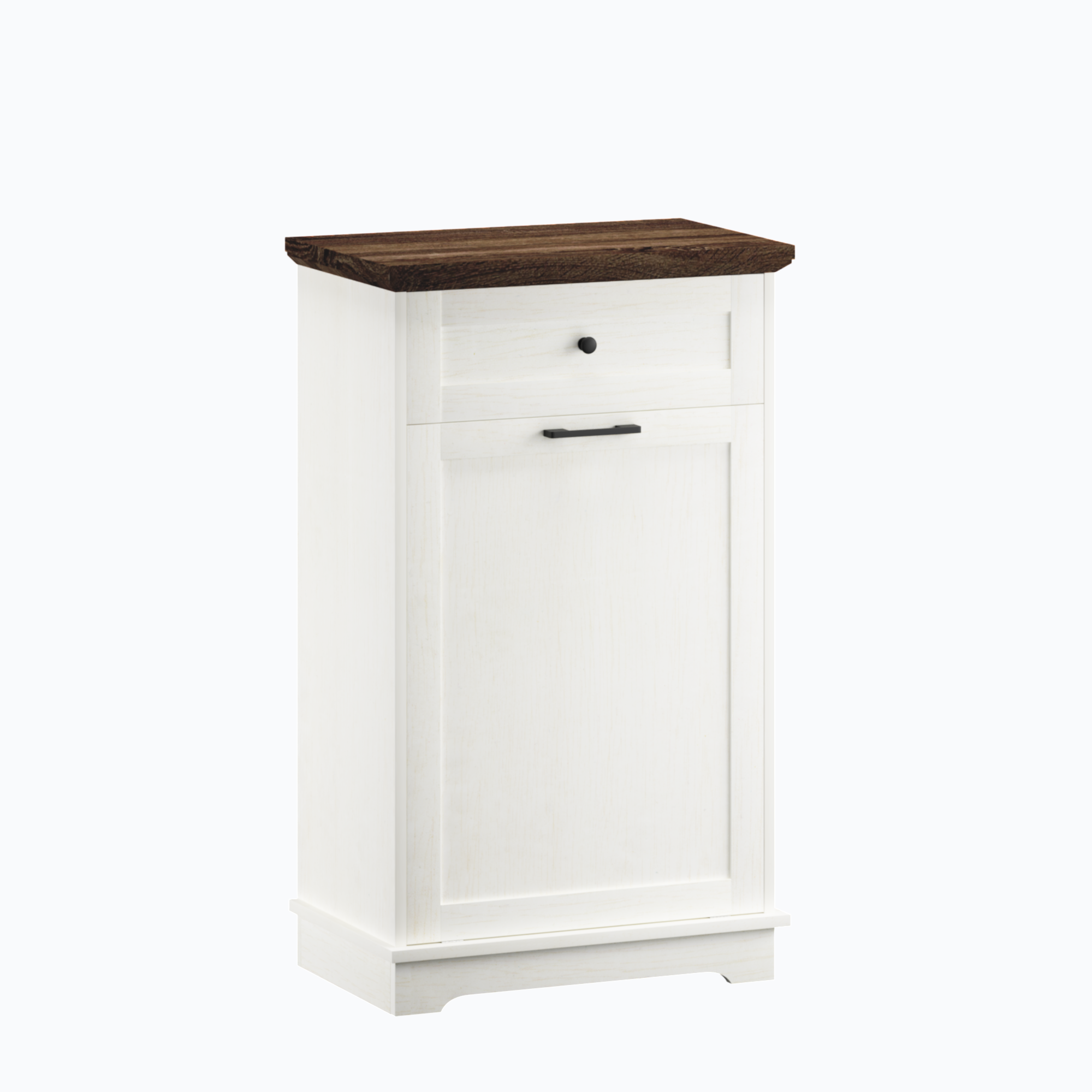 Mueble Basculante para Basurero de 10 Galones, Mueble Independiente para Bote de Basura, Mueble de Madera para Basura y Reciclaje con Cajón, a Prueba de Mascotas, para Cocina y Sala de Estar, Blanco Antiguo (No Incluye el Bote de Basura) — imagen 29