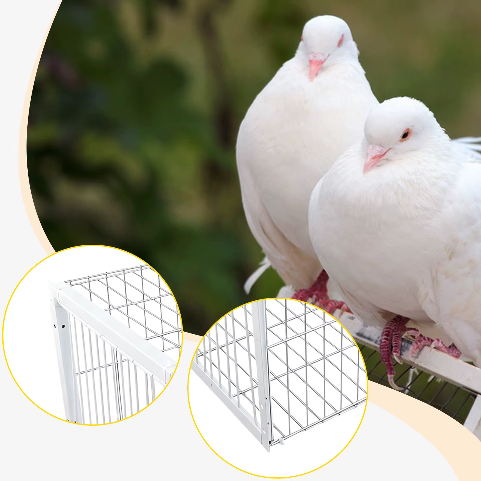 Caja de Trampa para Aves Portátil Auto Resistente al Ruido para Palomas y Animales Grandes Caja de Coopera Metálica para Granjas — imagen 3