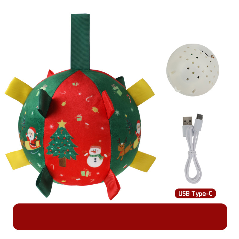 Christmas style dog toy ball outdoor sports ball self fun grinding plush ball small and medium-sized dog training pet toy — image 7