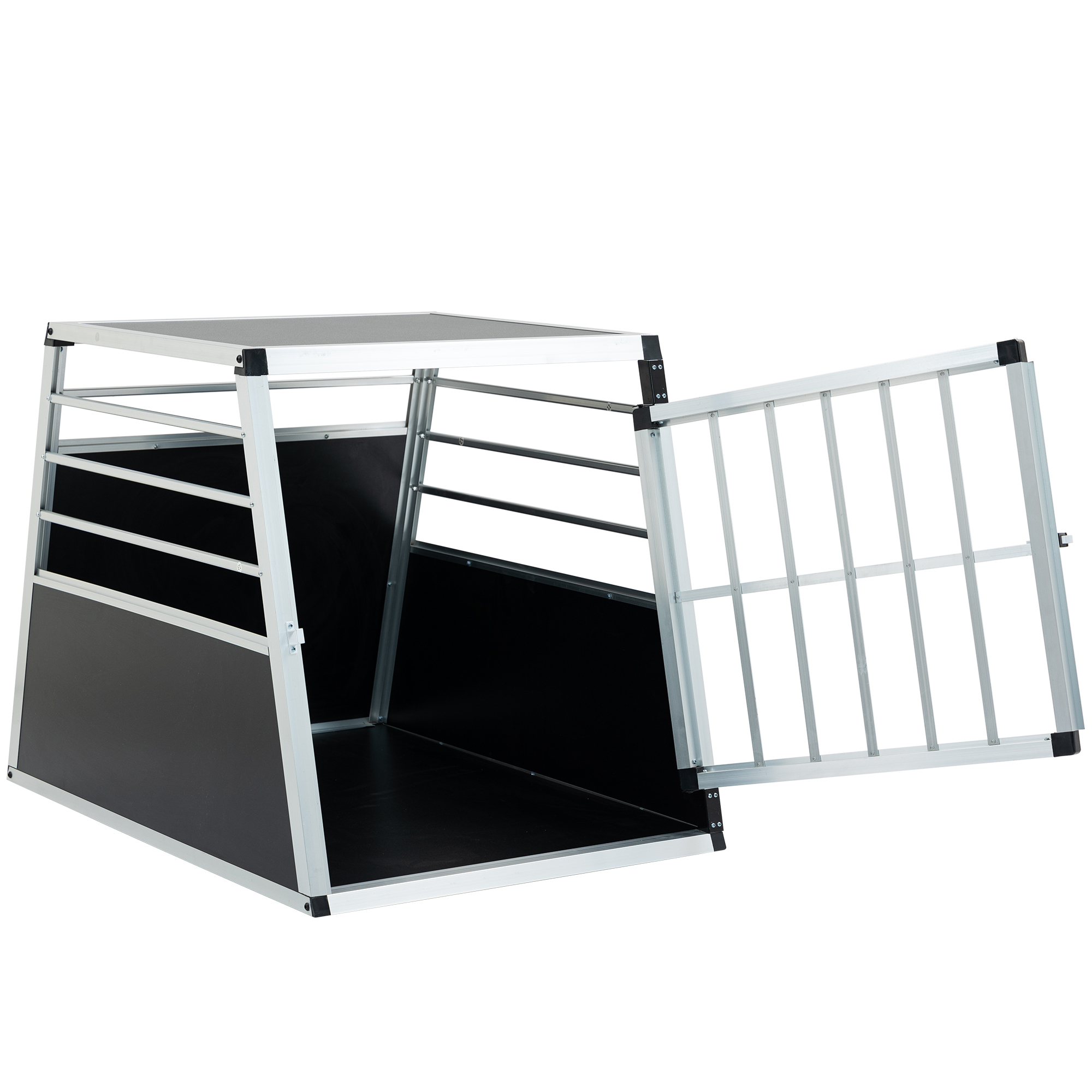 Caja de Transporte de Aluminio, Transportadora para Auto de Aluminio, Transportadora de Viaje, Adecuada para Gatos y Perros, Negro y Plateado — imagen 4