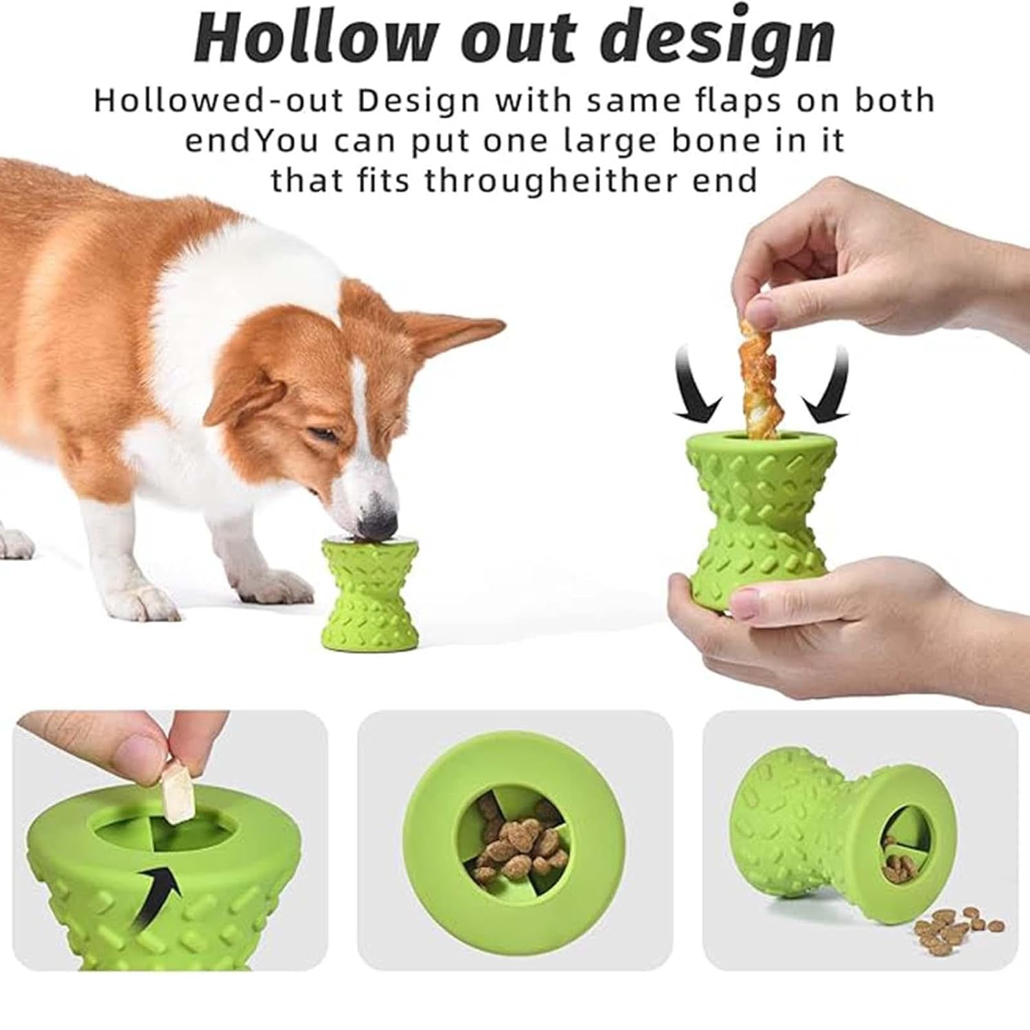 Green Dog Toy Dumbbell Dropper Made Of Natural Rubber, Resistant To Biting And Grinding Teeth, Puzzle Pet Dog Toy — image 2