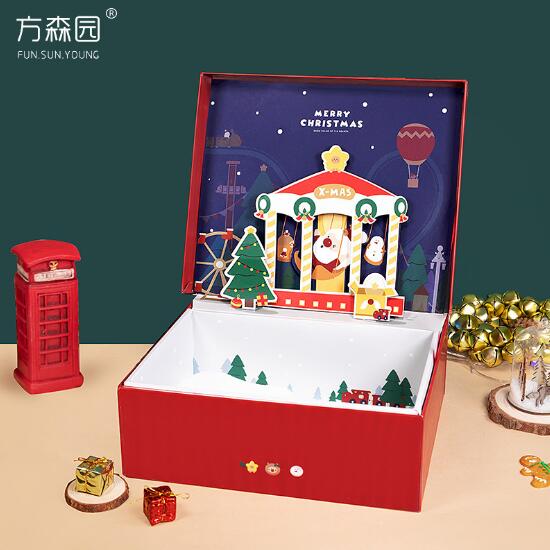 Christmas gift box elk packaging, stereo box cartoon gift packaging, creative Christmas Eve gift box 4 sets — image 2