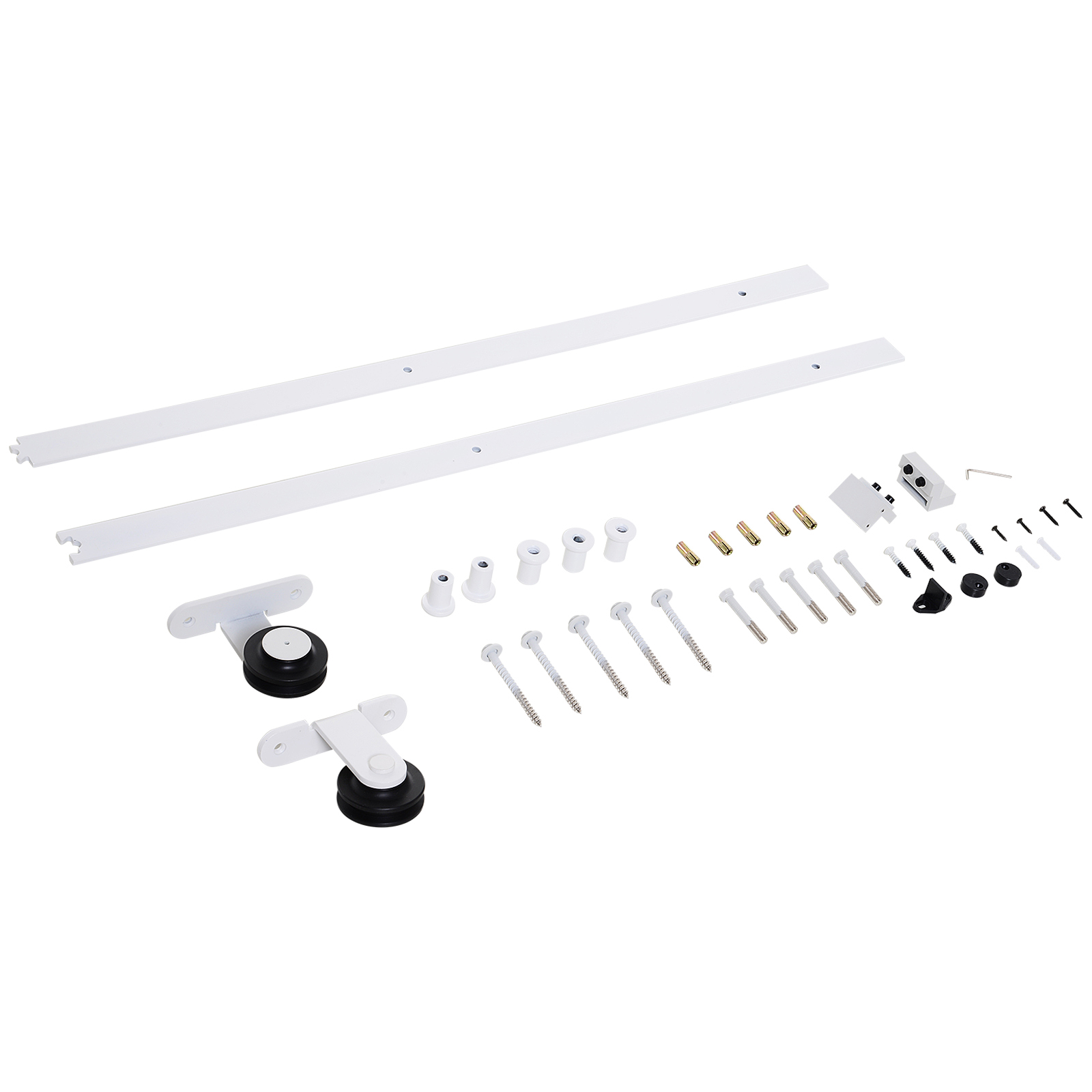 Kit de montaje para puertas correderas interiores rústicas - Blanco (6 piezas) — imagen 8