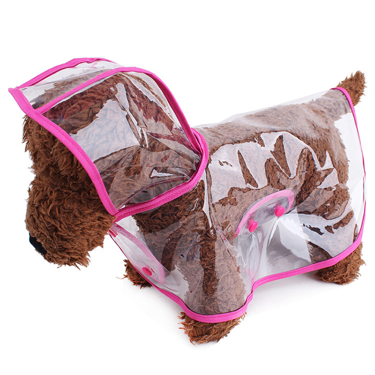 Pet Supplies Dog Raincoat Teddy Small And Medium-Sized Dogs New Transparent Plastic Fashion Poncho Pet Raincoat — image 2