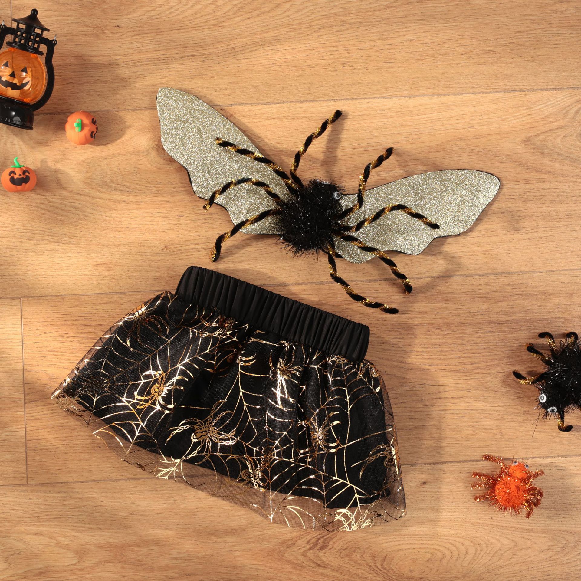 Halloween Pet Dog Costume Spooky Spider Wings Transformation Dress Set — image 7