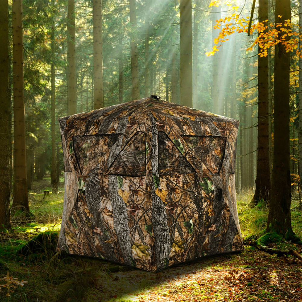 3 Person Portable Pop-Up Ground Hunting Blind With Tie-downs — image 1