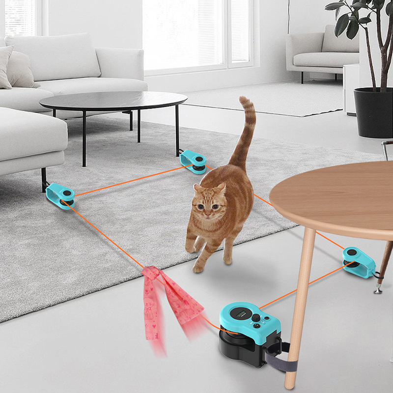 Interactive Remote Control Cat Toy with Feather, Electric Cat Wand for Indoor Play and Exercise Cat Running Machine for Weight Loss — image 3