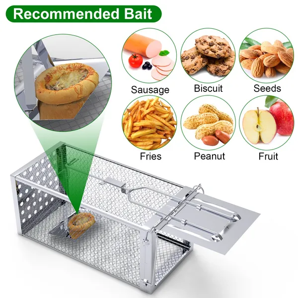 Caja de Ratón Humano con Puerta Única, Trampa para Roedores — imagen 5