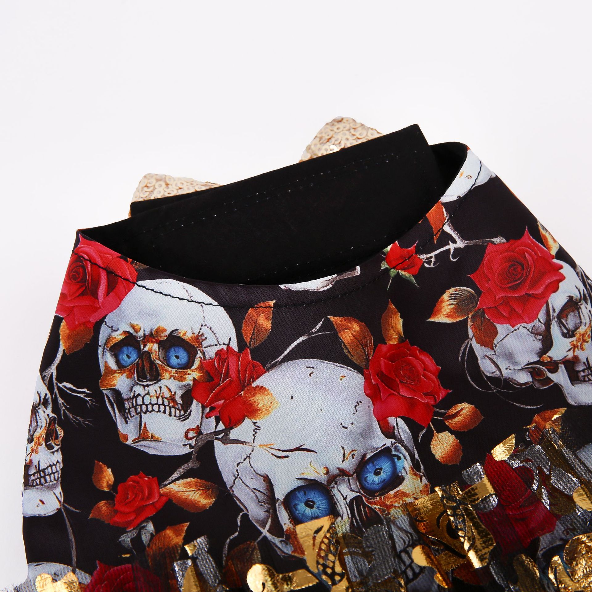 Ropa de Halloween para Mascotas de Otoño e Invierno, Vestido de Princesa de Organza con Calaveras Doradas para Teddy, Bichón y Maltés — imagen 5
