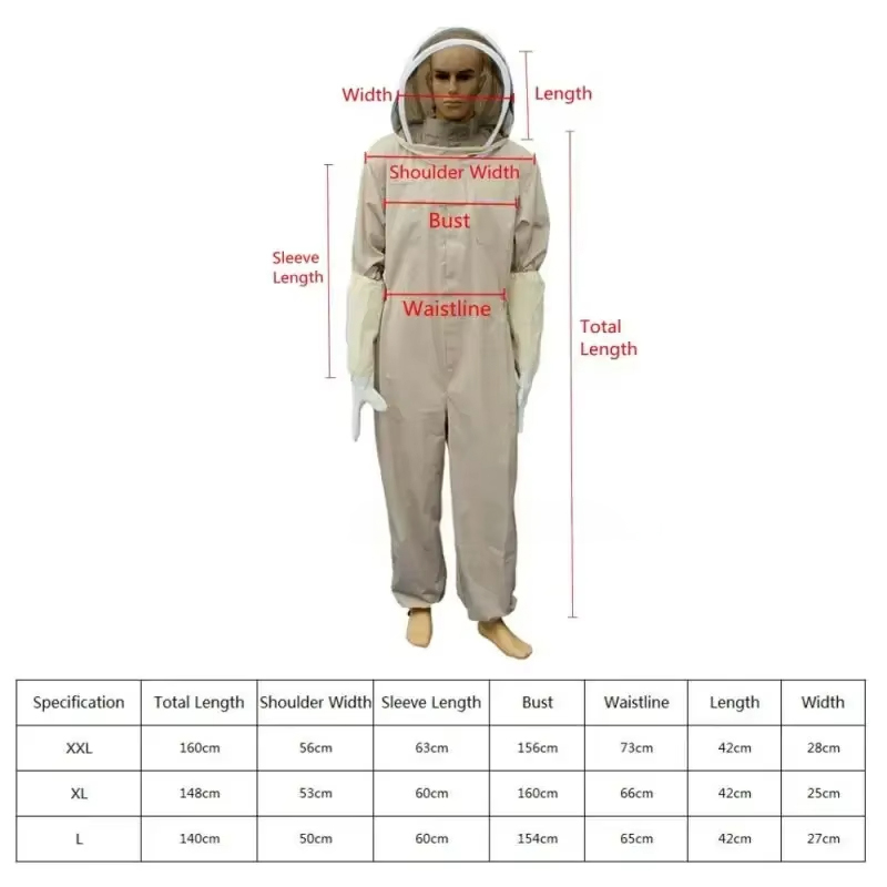 1 Set of Professional Ventilated Full - Body Beekeeping Suit with Gloves — image 11