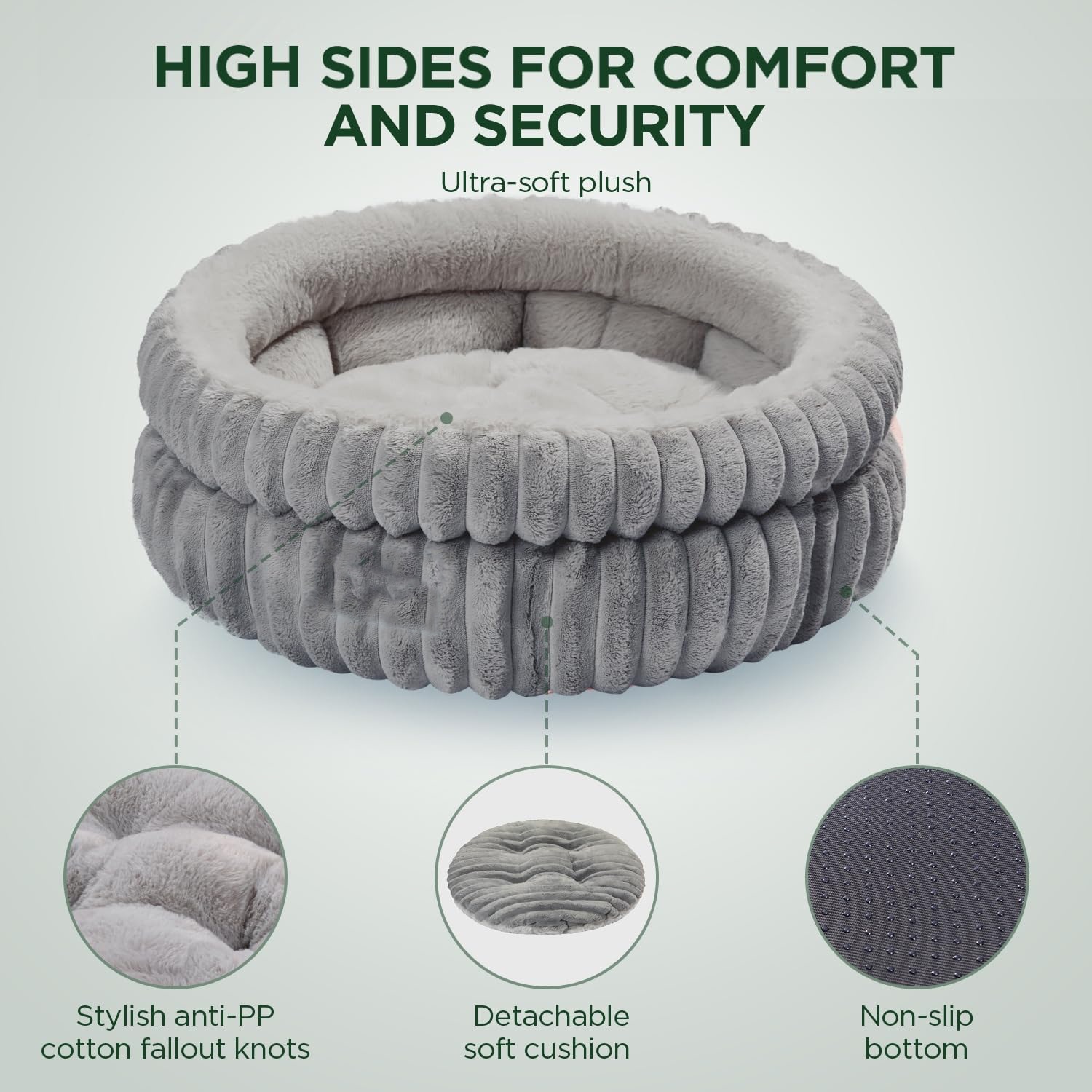 High-Quality Rabbit Fur Round Pet Bed for Dogs and Cats, Warm and Thick Small Dog Mat and Cat Sofa — image 2