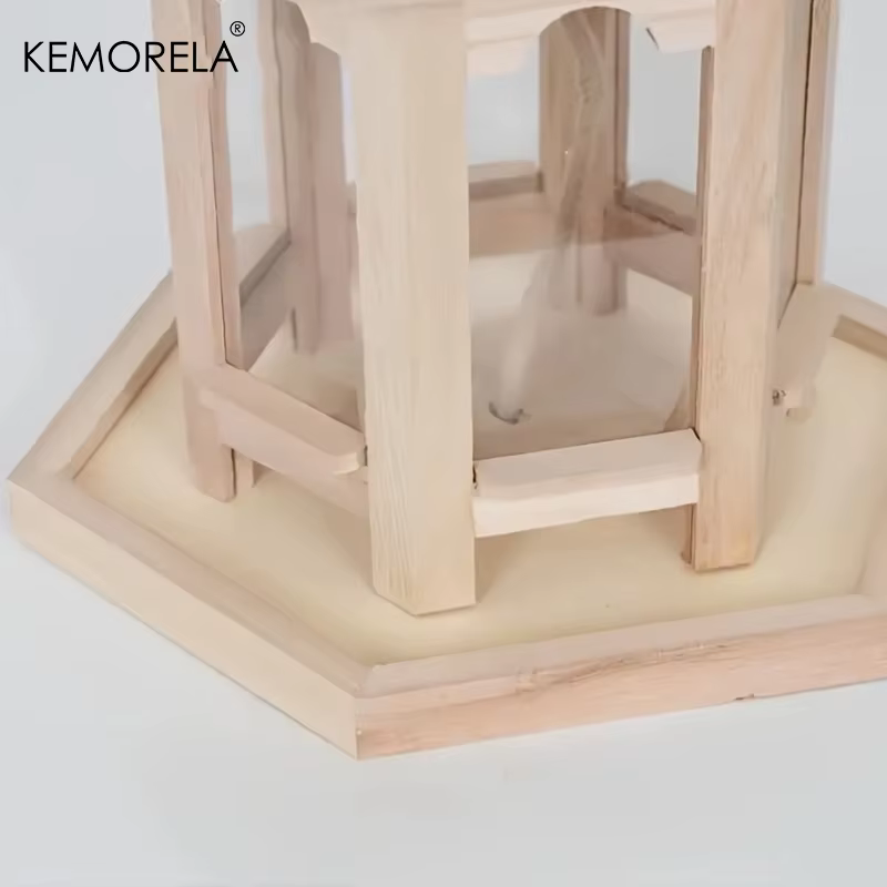 Casa de Comida para Pájaros en Madera Técnica KEMORELA 1PC - Decoración Exterior para Jardín con Sistema de Agua y Caja para Mascotas — imagen 4